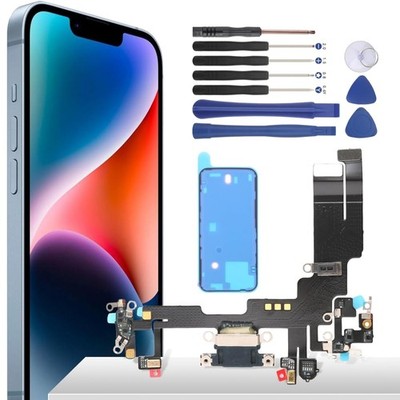 Ladebuchse für iPhone 14 Dock Connector Port Lade Port Mikrofon Audio Jack Fl...
