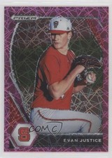 2021 Panini Prizm Draft Picks Pink Velocity Prizm Evan Justice #PDP140 1ar2