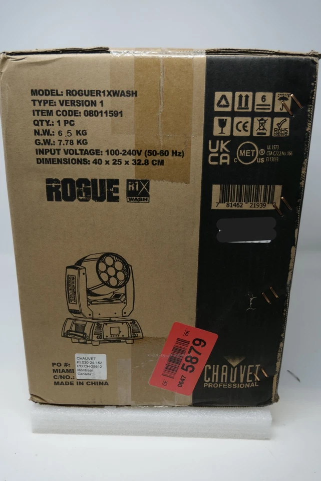 Chauvet Pro ROGUER1XWASH Rogue R1X Wash RGBW LED Moving Head Wash Light - Image 2 of 2