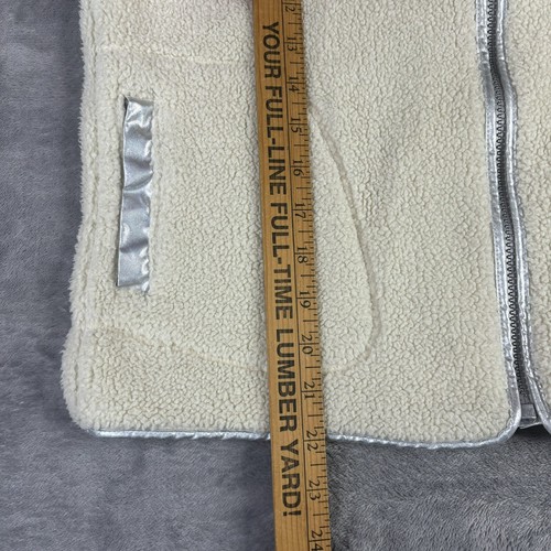 Cat & Jack Vest Girls XL 14/16 Sherpa Knit Fleece Full Zip Jacket Gray Lined - Picture 8 of 10