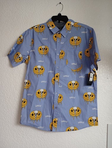 RF Smile Men's Woven Graphic Shirt Short Sleeve Size Large  - Bild 2 von 4