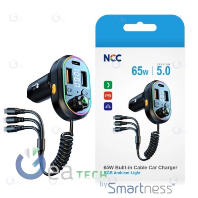 NCC R30 65W Ladegerät Ab Auto 2 Ports Usb-A Usb-C Car Ladegerät Schwarz