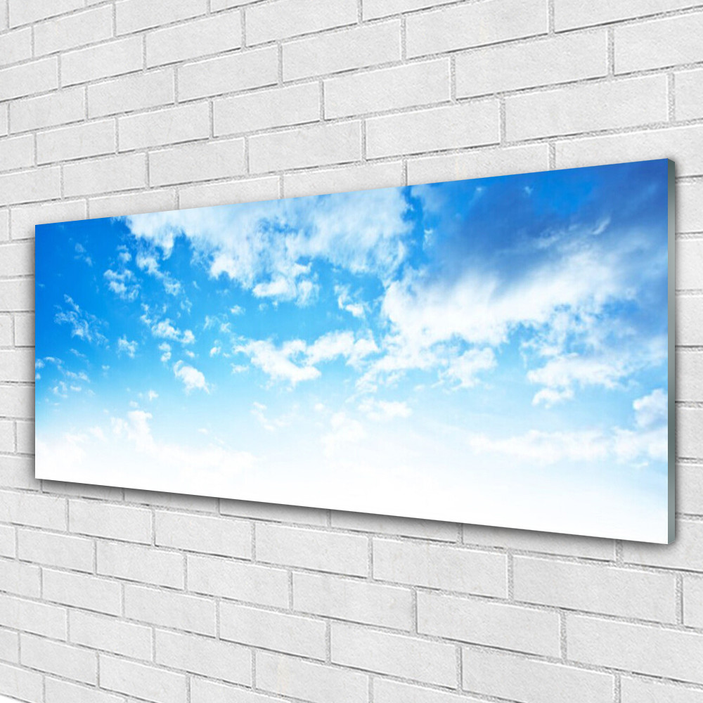 Impression sur verre 125x50 cm tableau paysage de ciel panoramique pour salon