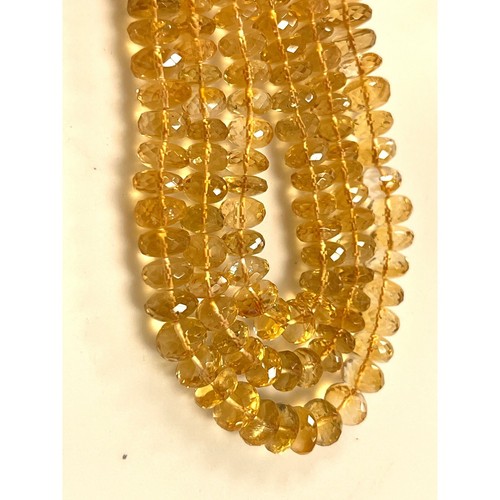 8-9mm AAA Citrine Natural Gemstone Faceted Beads Strand, Honey Citrine 15-16" - Picture 3 of 10