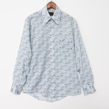 Vintage 60s 70s JCPenny Hippie AOP Disco Shirt All Over Print Mens Medium MCM