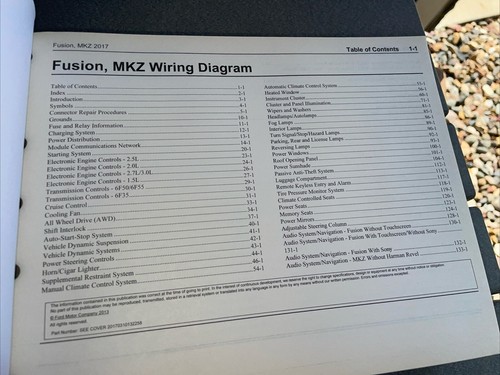 2017 Ford Fusion MKZ Electrical Wiring Diagrams Factory OEM - Picture 4 of 7