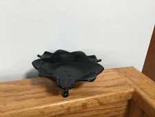 vintage black glass ashtray