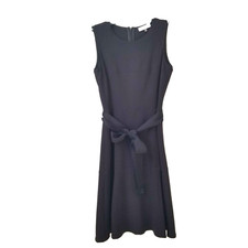 Calvin Klein Women's  Black A-Line Dress  Sleeveless Round Neck Ribbon Tie. Sz 2