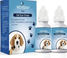 NOVEHA Pet Gel Eye Drops with 0.3% Viscoadaptive 2pk