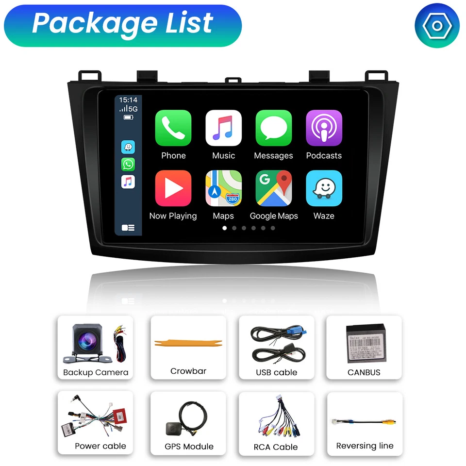 Apple Carplay For Mazda 3 2010-2013 GPS Navigation Android 12 Car Stereo Radio - Image 3 of 4