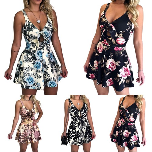 Mini Vestido Vestido Mameluco Verano Playa Para Mujer Mono Vacaciones Ropa de Club Pantalones Cortos - Imagen 19 de 19