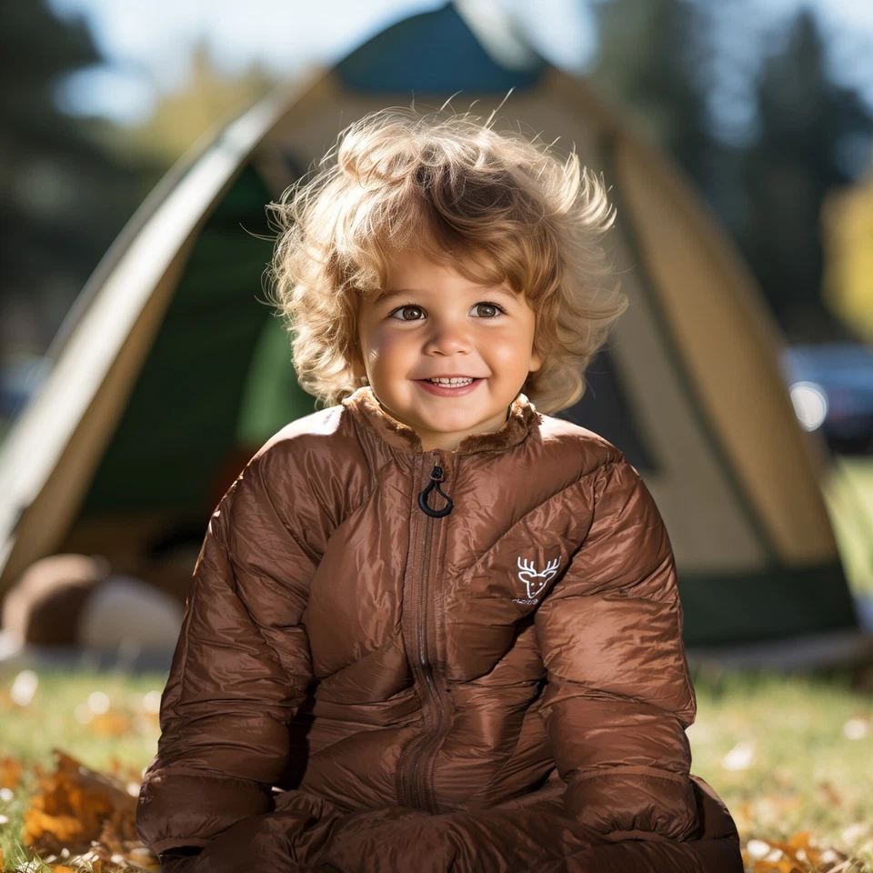 Sacos de dormir de camping para niños pequeños AZITREK (2-4 AÑOS) - lavables a máquina Foto 2 de 4