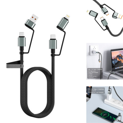 4in1 USB C To iPhone 60W Type C PD Charging Cable Charger for iPhone Samsung HTC