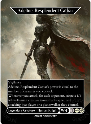 Adeline, Resplendent Cathar - Full Art Altered Art Custom Proxy Cards