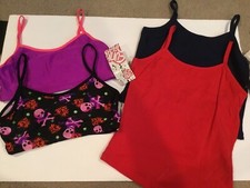 Lot of 4 Women  s Dancewear, Tops/Bra Tops,Blue, Red, Purple  Skulls, Size Large
