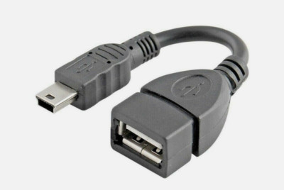 Mini USB Male to USB 2.0 Female Host OTG Adapter Cable (6 inches)
