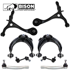 Bison Performance 8pc Front Control Arm Sway Bar Tie Rod Ends Kit For Accord TSX