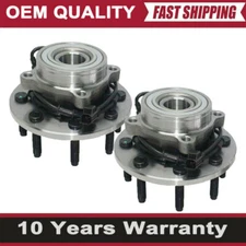 4WD Pair Front Wheel Hub and Bearings for 2003-05 Dodge Ram 2500 3500 8Lug W/ABS