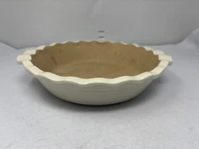 Pampered Chef Vanilla 9" Discontinued Deep Dish Stoneware Pie Plate Fluted