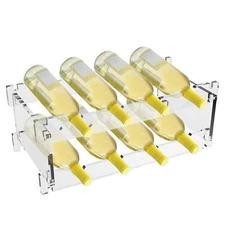 8 Bottle Wine Rack Countertop Free Standing Floor Stackable Modular Countertop S