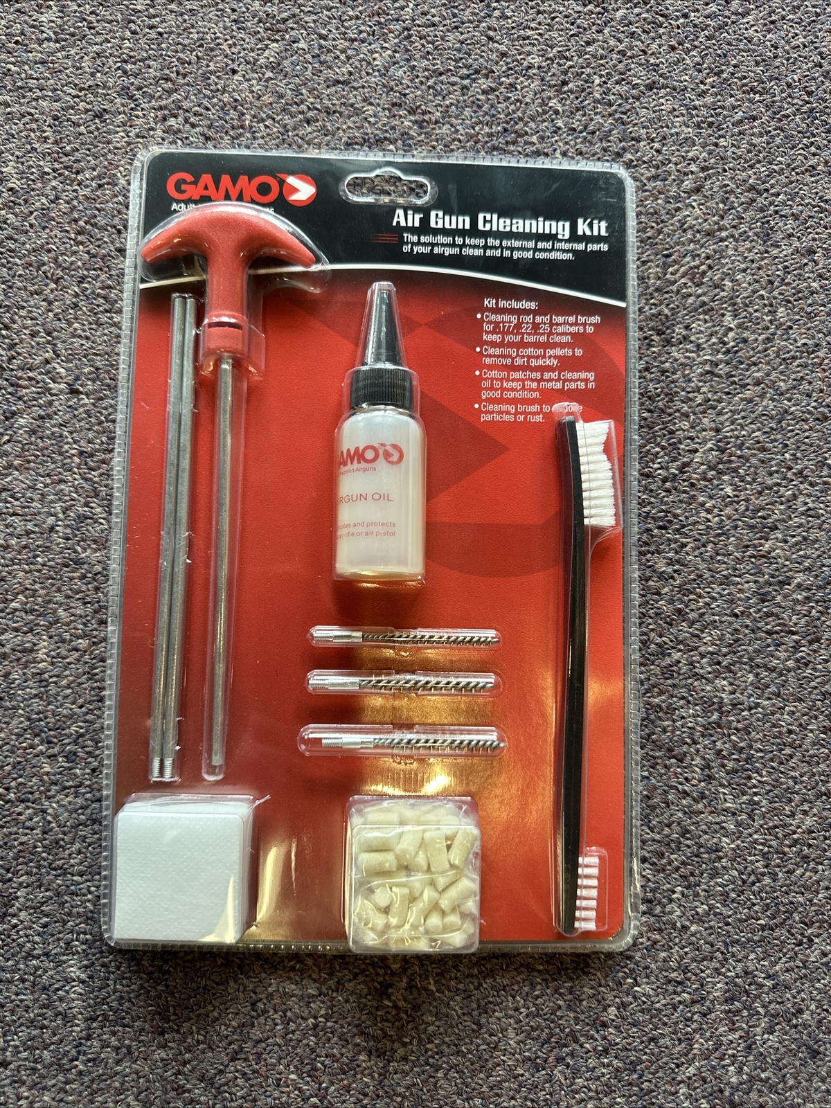 Gamo, Air Gun Cleaning Kit for .177, .22 & .25 Caliber, No Oil ,SL01