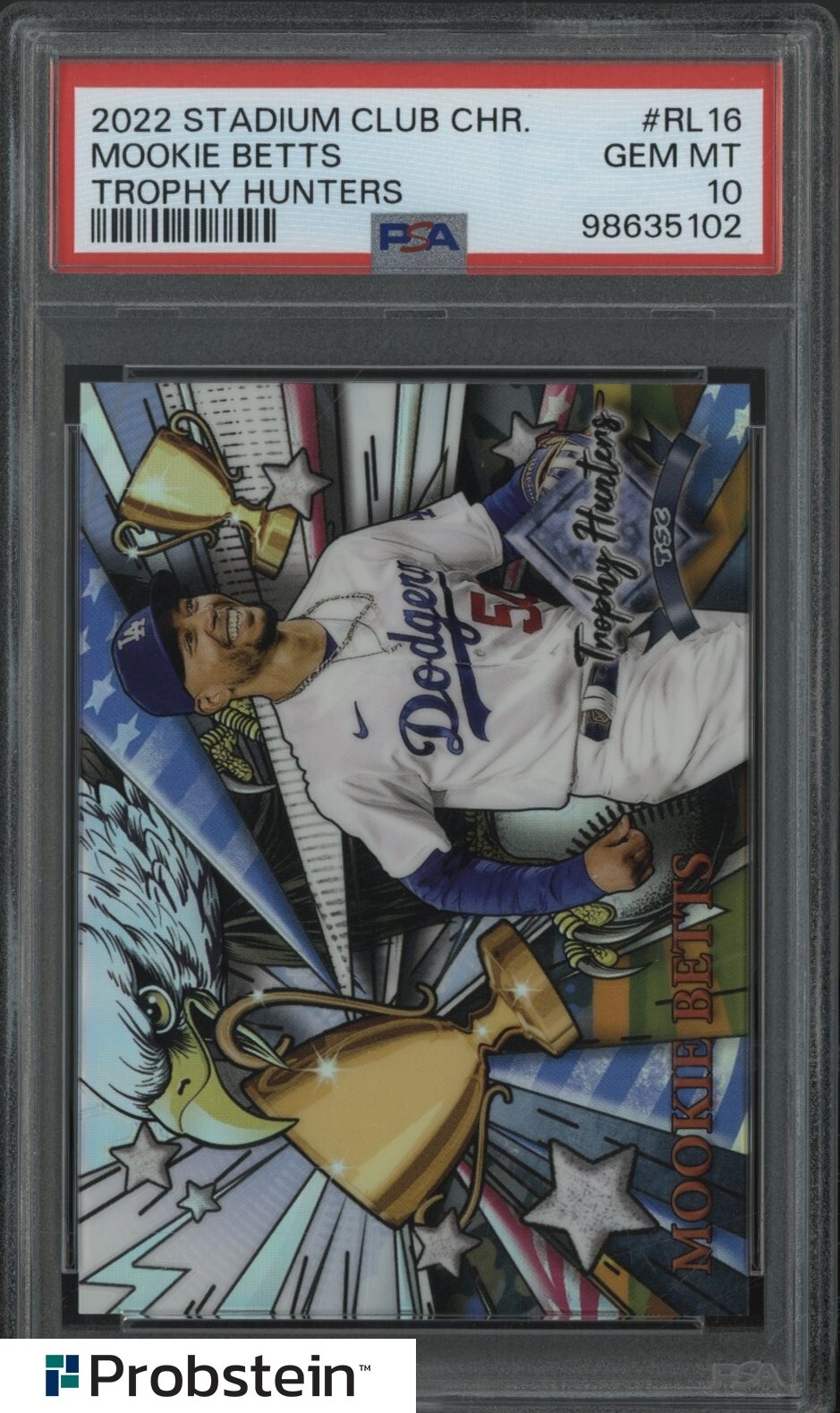 2022 Topps Stadium Club Chrome Trophy Hunters Mooki Betts PSA 10 GEM MINT