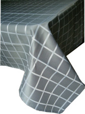 Assorted Sizes Polyester Fabric Check Woven Tablecloths Dark Gray color