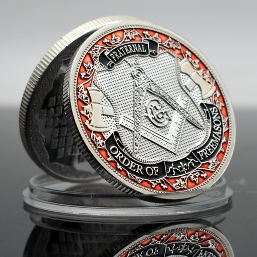Freimaurer versilberte Metallmünze Freimaurerei Herausforderung Medaille Kunstdekoration - Bild 4 von 12