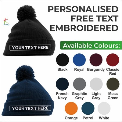 Personalised Pom Pom Beanies Custom 