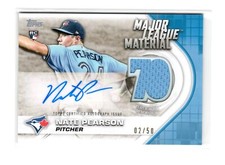 Nate Pearson RC 2021 Topps MLB Material 1st RC Auto Patch #/50 Toronto Blue Jays