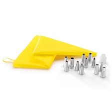 13pc Yellow Pastry Decorating Set: Includes Piping Bag
