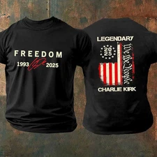 Freedom Red Signature 1993-2025 Charlie Kirk T-Shirt - All Size