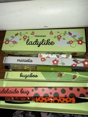 PenGems Ladylike Box Set of 3 Ballpoint Pens New In Open Box Bug Bugs