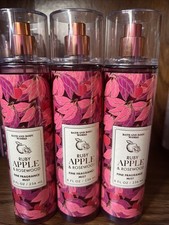 Set Of 3 Bath  Body Works RUBY APPLE  ROSEWOOD Fine Fragrance Mist 8oz