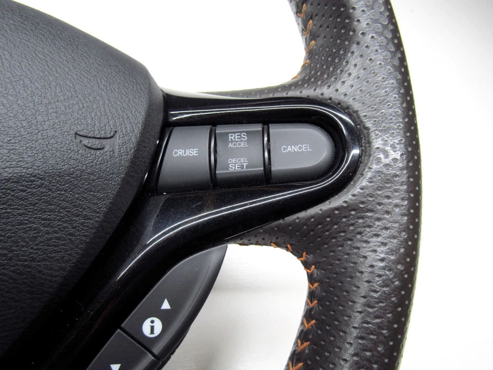 Manija del volante de cuero genuino Honda Fit Shuttle GP2 GG7 GE6 GE7 GE8 JDM Foto 3 de 4