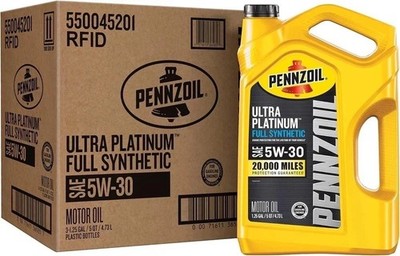 Motor Oil Pennzoil Ultra Platinum Full Synthetic 5W-30 3 Pack Quart