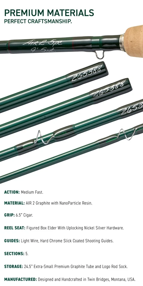NEW WINSTON AIR 2 9' #5 WEIGHT 5 PIECE FLY ROD + FREE USA SHIPPING - IN STOCK! - Image 2 of 4