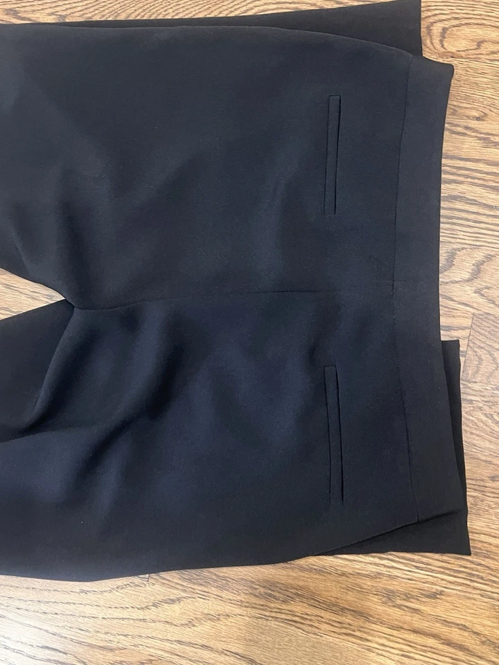 Pantalones de vestir Preston & York para mujer 6 piernas rectas Lana Fit crepé cremallera negros Foto 4 de 4