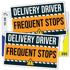 Delivery Driver Frequent Stops 8x5" 2-Pack Weatherproof Car/Van Decal, USA Made