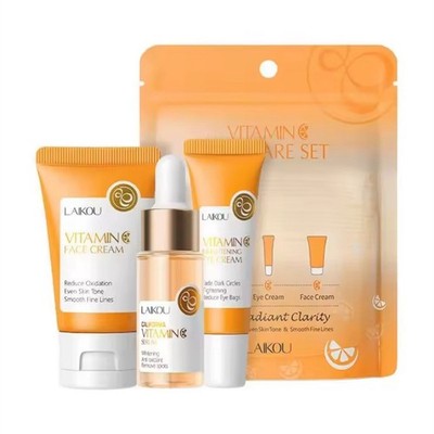 LAIKOU Vitamin C Skin Care Set Face & Eye Cream Serum Whitening Anti-Oxidant