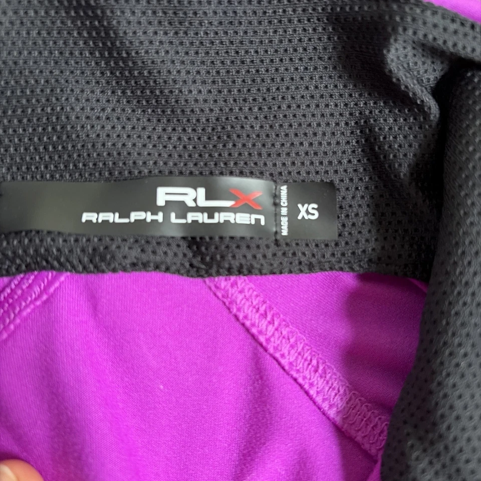 RLX Ralph Lauren | Pullover púrpura con cuello embudo cremallera cuarto para mujer XS Foto 3 de 4