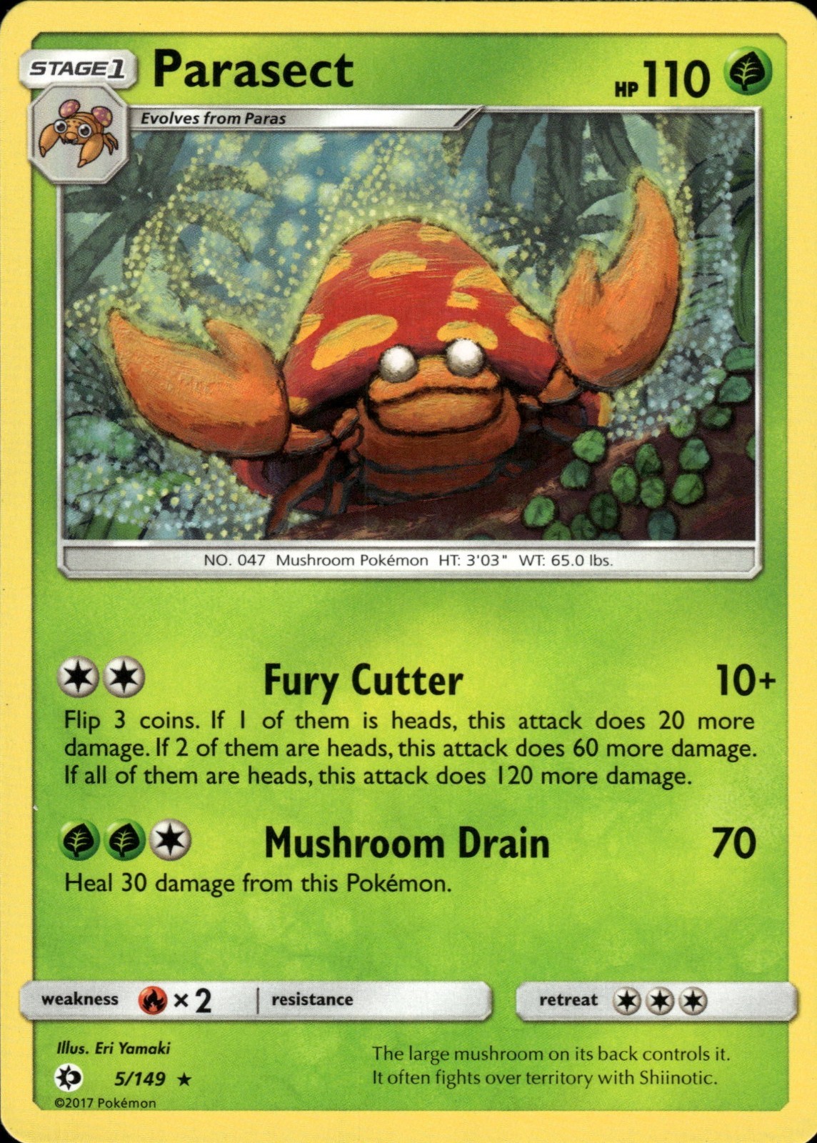 Parasect 5/149 | Sun & Moon - Base Set | Pokemon TCG | English | Non-Holo Rare