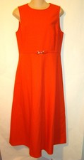 J. Crew Italian Wool Stretch Sleeveless A-Line Midi Dress Size 6 Orange   A122