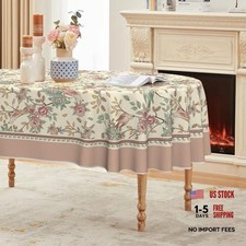 Pink Oval Tablecloth for Birds - 60"x84" - Floral Design