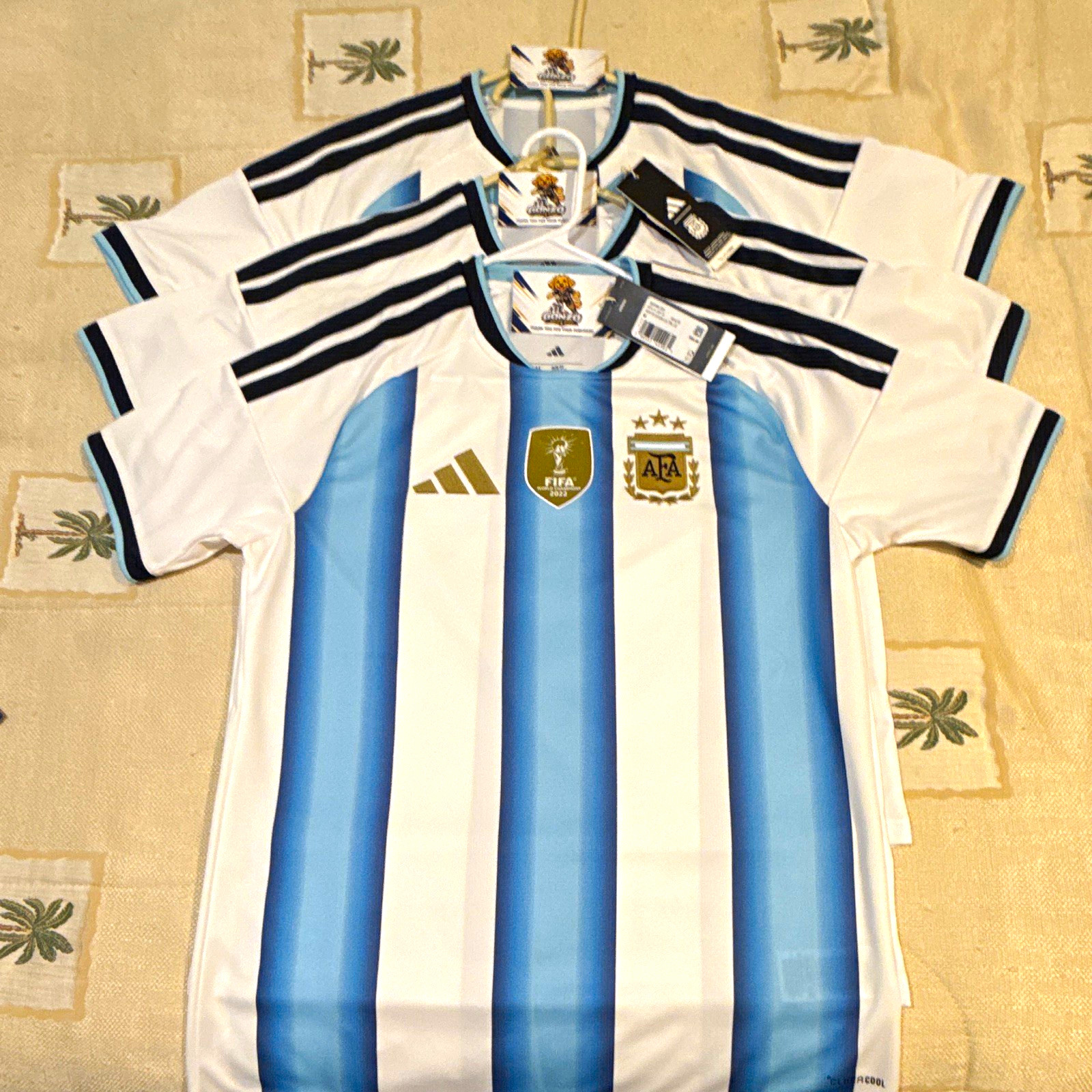 adidas Argentina Soccer Jersey White/Light Blue Men’s M World Cup 2022