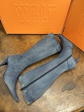 Vintage 1990s Wild & Lethal Trash W&LT High Denim Boot By Walter Van Beirendonck