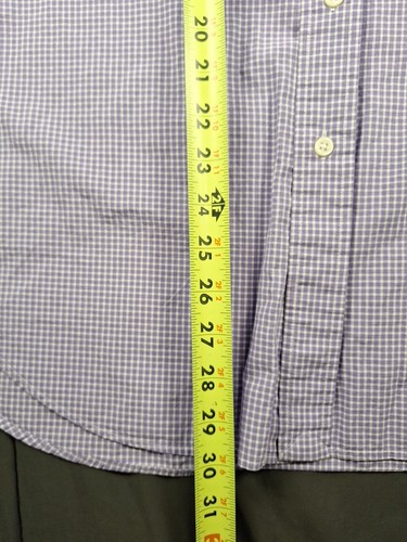 Ralph Lauren Polo Men's Classic Fit Purple White Check Shirt Large Preppy Casual - Picture 10 of 13