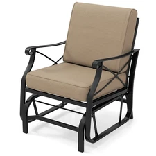 Outdoor Glider Rocking Chair Patio Gliding Chair Furniture with Metal Frame