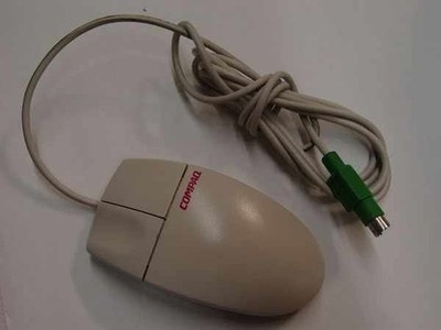 Compaq M-S34 166861-001 Two Button PS/2 Mechanical Ball Mouse Beige Desktop PC