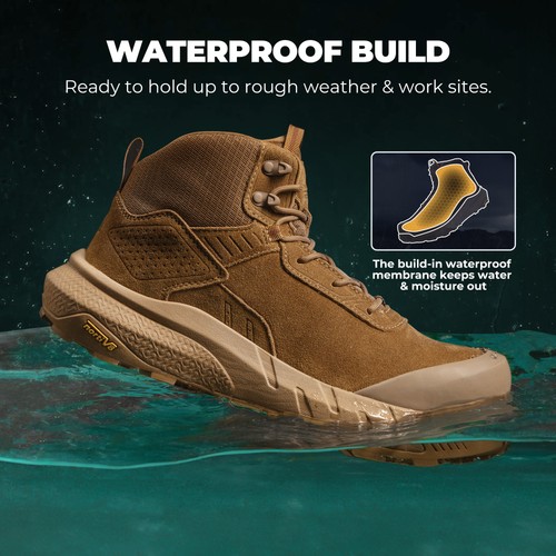 Men Waterproof Composite Toe Work Boots Lightweight Comfortable Safety Boots
